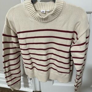 GAP Women's Sweater with Cream and Red Stripes